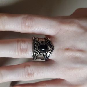 Black Stone Silver Ring